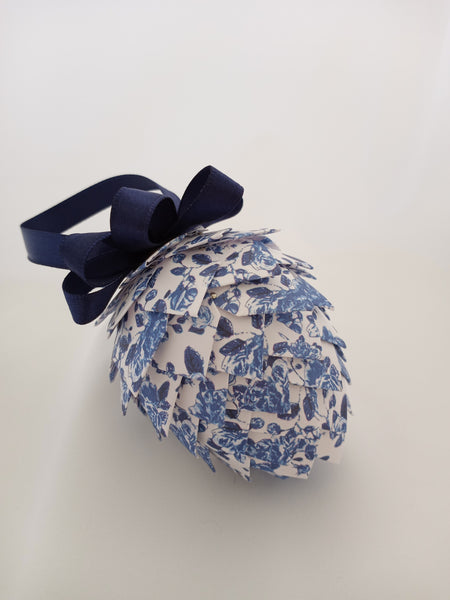Blue and White Damask Floral